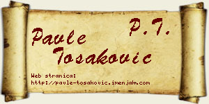 Pavle Tošaković vizit kartica